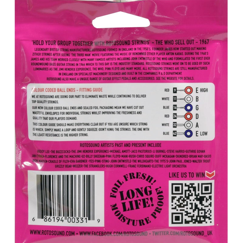 Rotosound Roto Pinks Double Deckers Electric Guitar Strings 2-Pack - Image 2